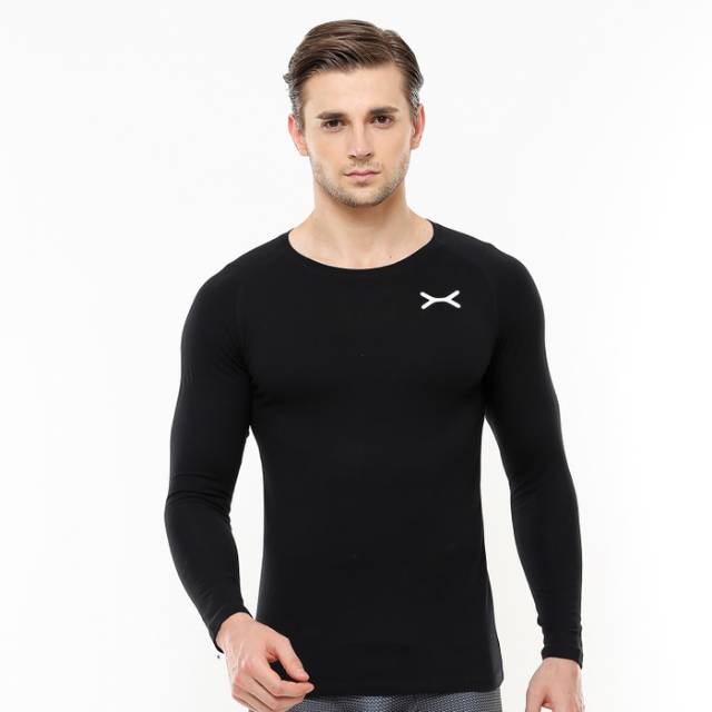 FPS-006HT Kaos lengan panjang sport fitness bodyfit FLEX hitam