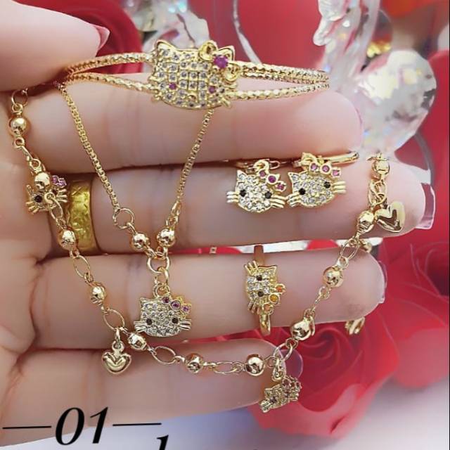 Xuping set perhiasan anak lapis emas 24k 2530