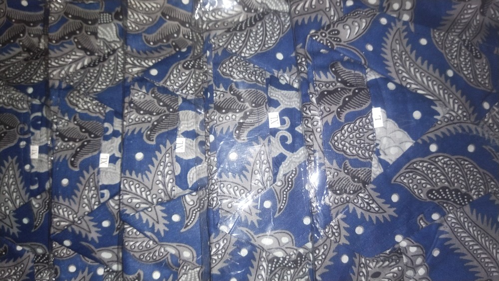 Kemeja Batik Pria Lengan Panjang Batik Size M L Xl Xxl  Bswart Hrb026 Kenongo Hem Panjang Padi