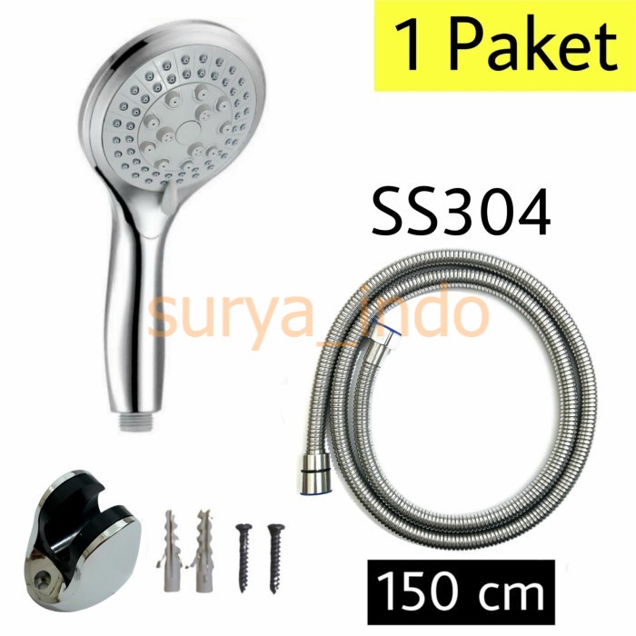 SHOWER MANDI SET 6 MODE 150 CM SHOWER TANGAN HAND SHOWER PAKET SUS304