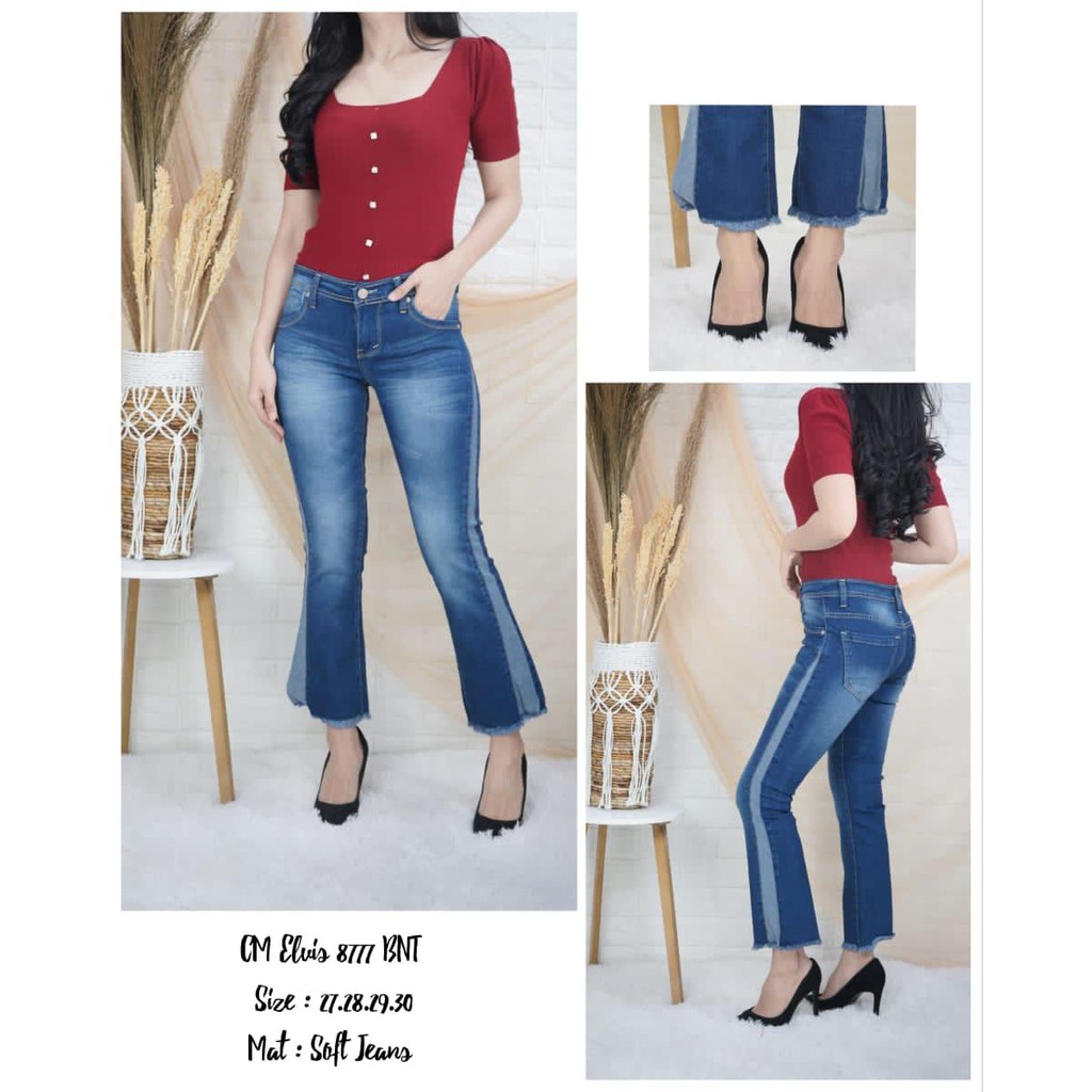 Celana Jeans Wanita Cutbray List Samping 27-30 Bisa Bayar Ditempat(COD)