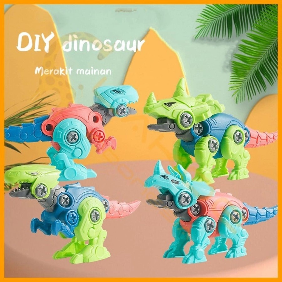 MOMBABY1 Kado Mainan Anak Dinosaurus DIY bongkar pasang / Mainan rakit Dino