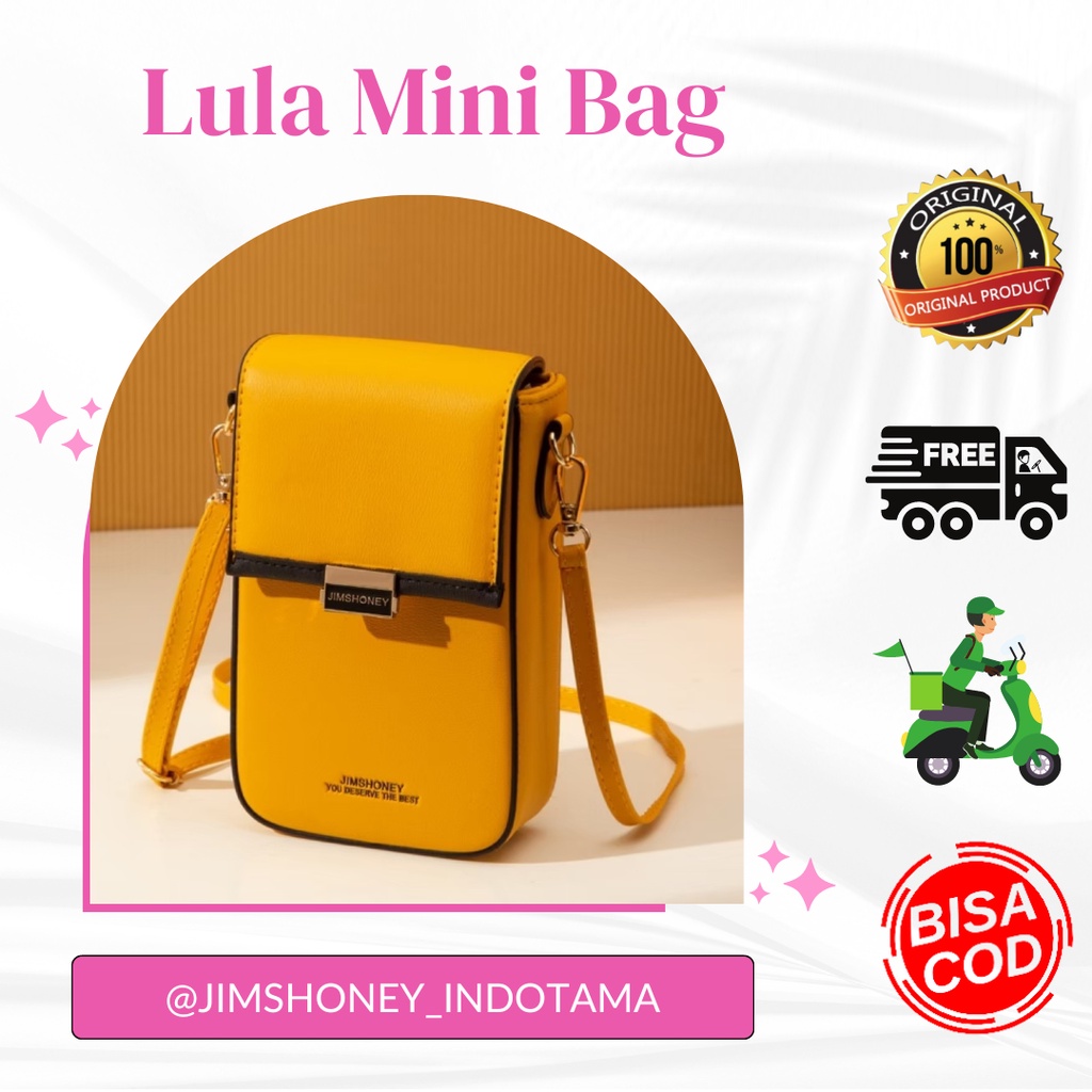 LULA MINI BAG JIMS HONEY ORIGINAL MAKASSAR | TAS DOMPET SELEMPANG WANITA | TAS SIMPEL ELEGAN HANGOUT