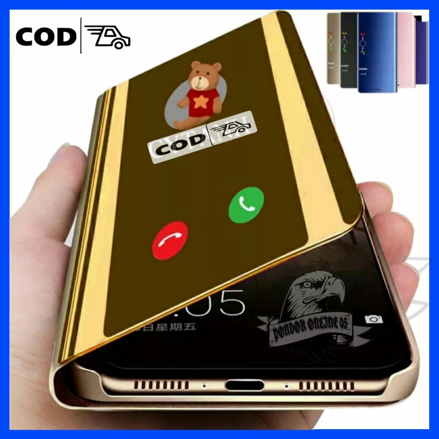 Case Xiomi Redmi Not 7 Pro Clear View Standing Vlip Cover Mirror