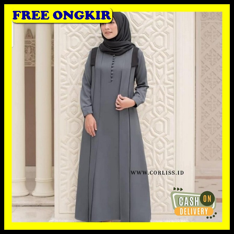 Gmis Muslimah Polos Baju Lebaran Games Remaja Syari Dres Muslimah Keki Baju Gamis Wanita Terbaru - Z