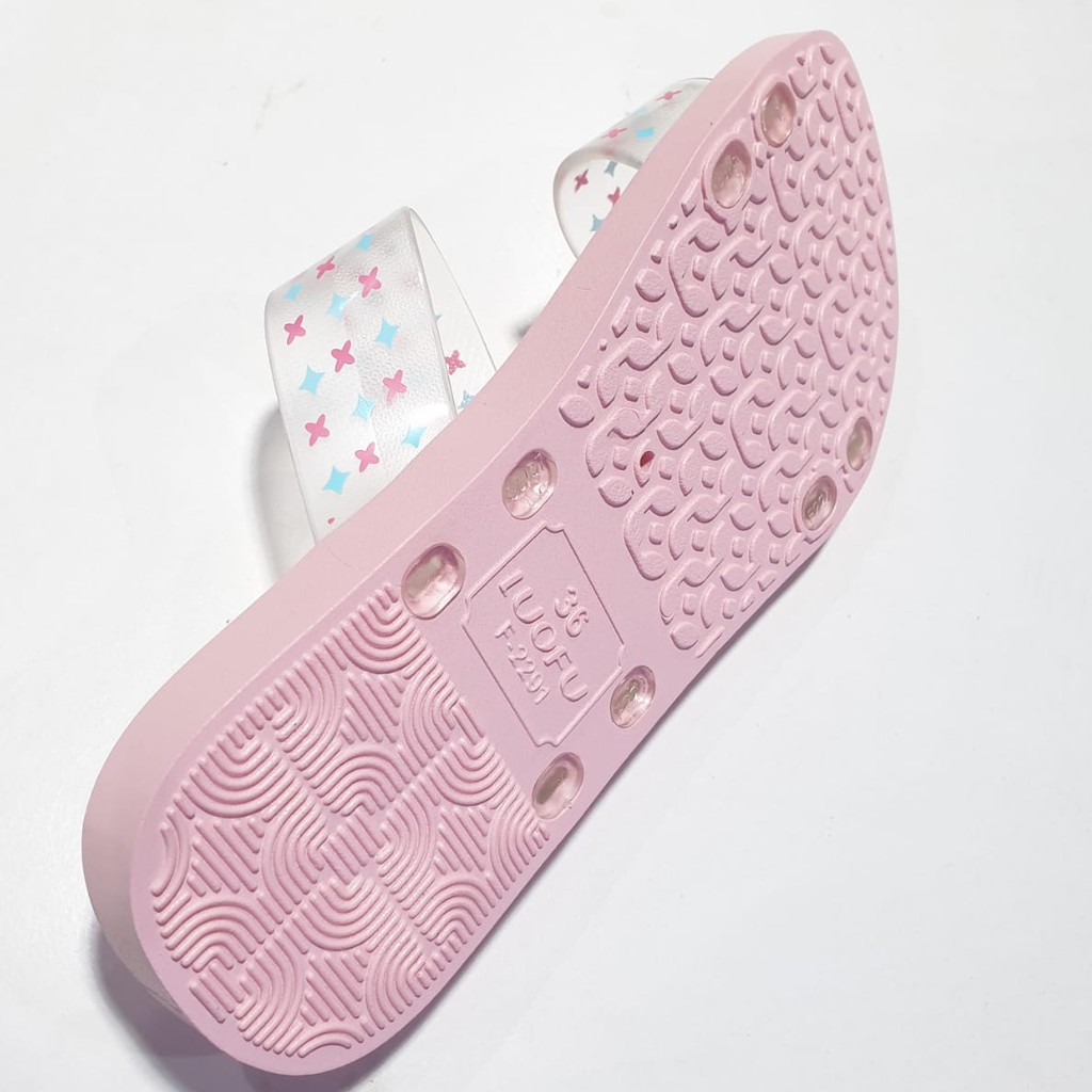jelly sandal wanita slop luofu slip karet import F2291AS-A14S