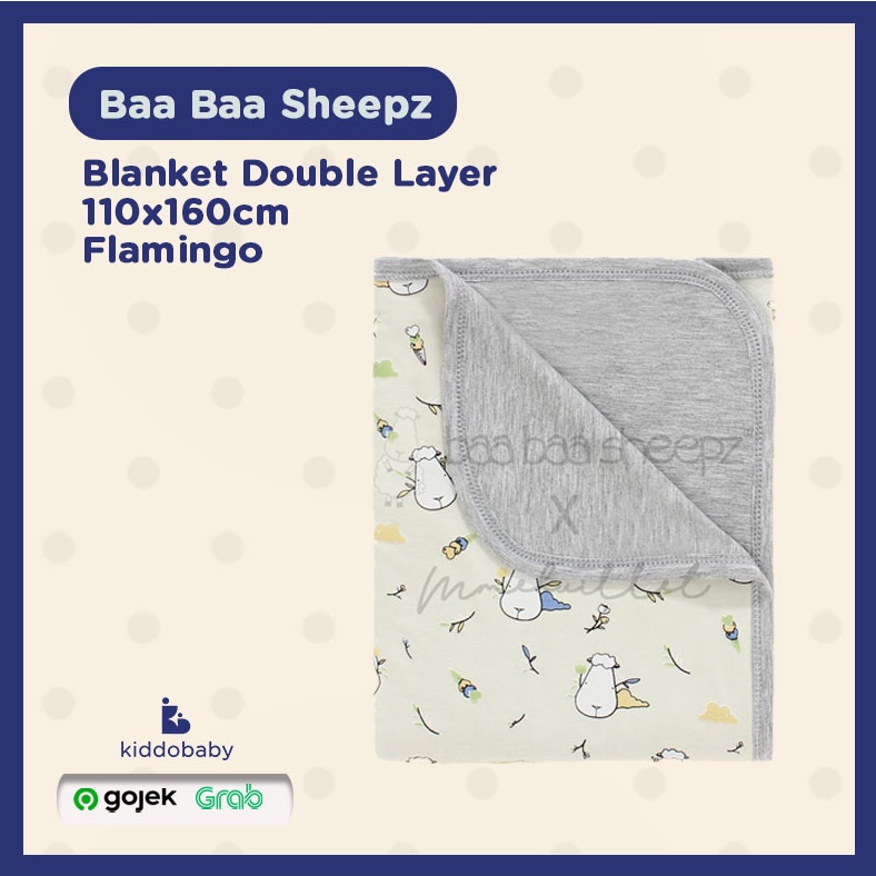 Baa Baa Sheepz Blanket Double Layer 110x160cm - Flamingo | Selimut Bayi