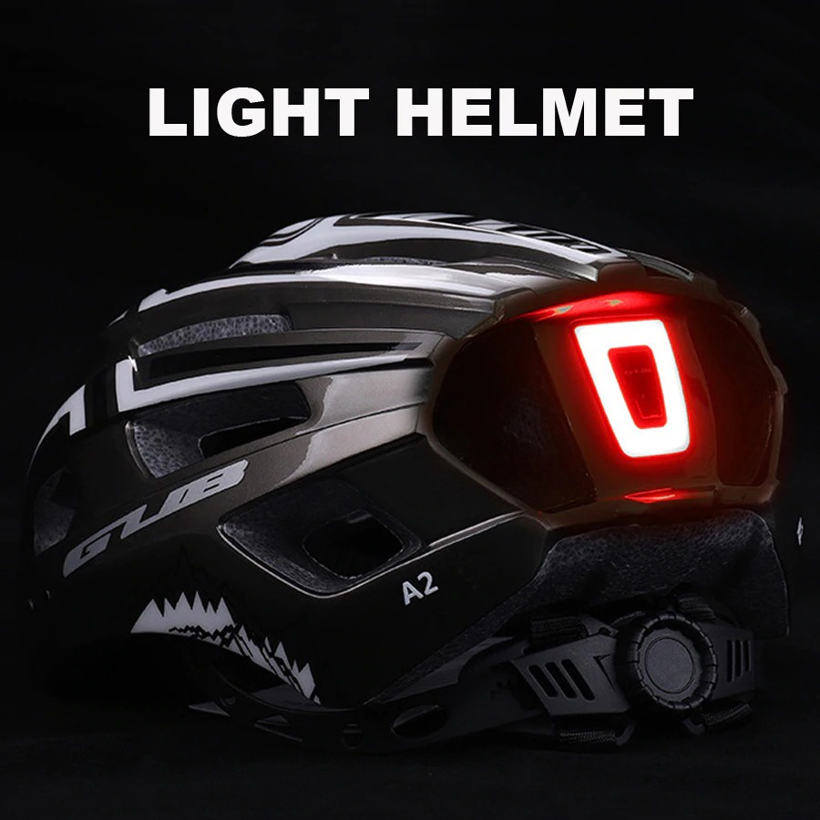 GUB Helm Sepeda Bicycle Road Bike Helmet EPS Foam LED Light - A02 - Black/Red