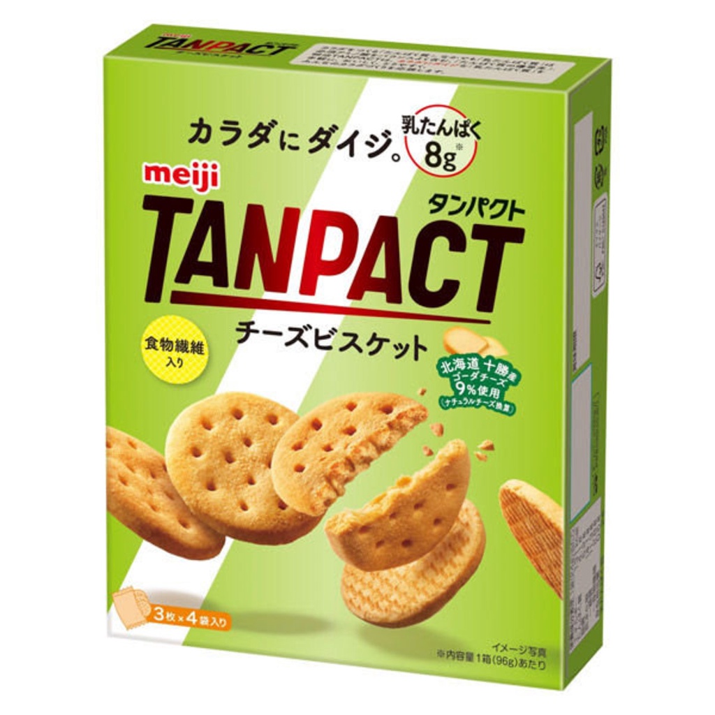 

MEIJI TANPACT PROTEIN CHEESE BISCUITE 12'S . biskuit jepang rasa keju