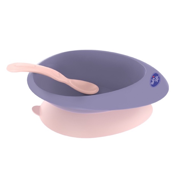 Baby safe suction bowl with spoon bs354 - mangkok bayi anti slip