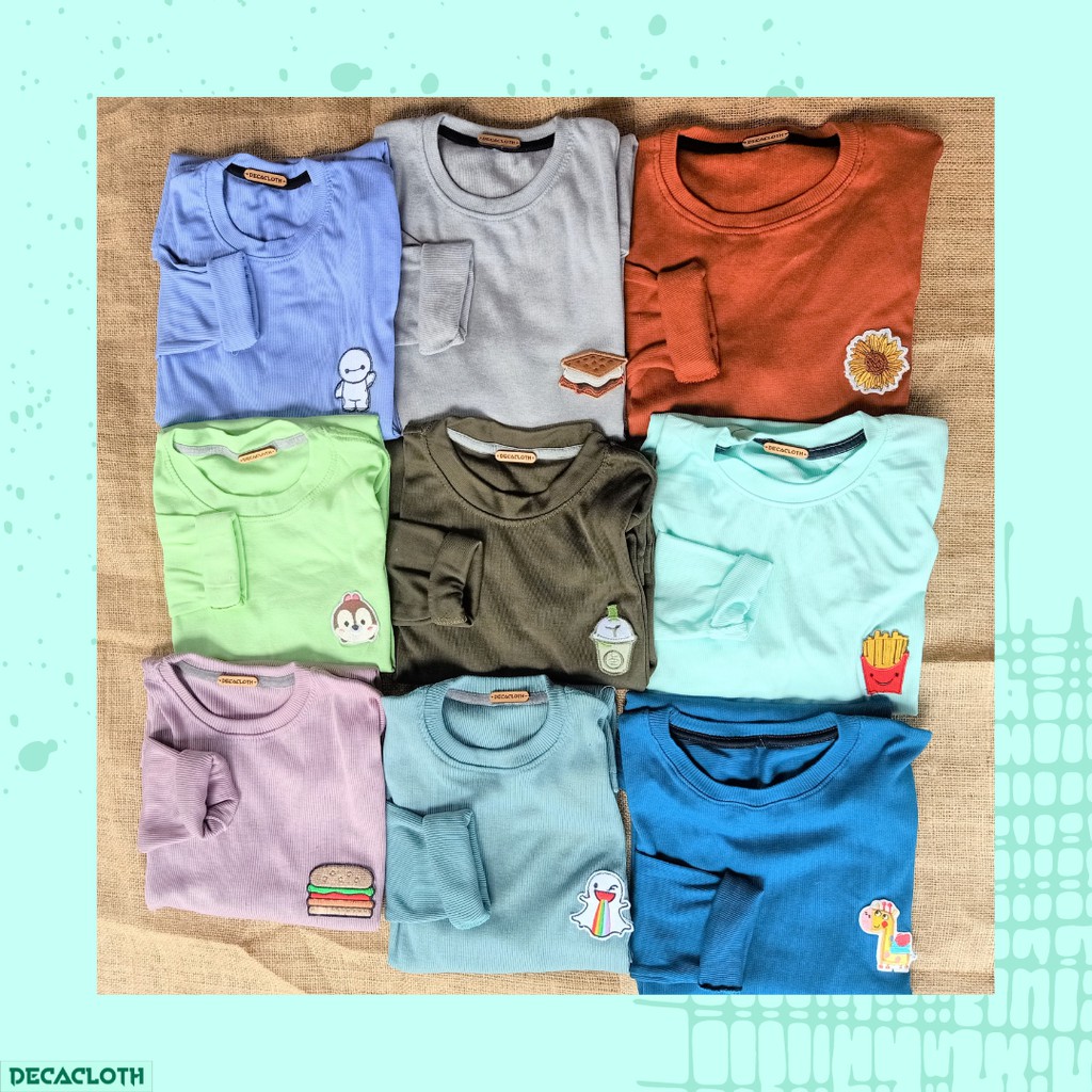 PART 1  KAOS RIB PATCH BORDIR LENGAN PANJANG LONGSLEEVE PREMIUM