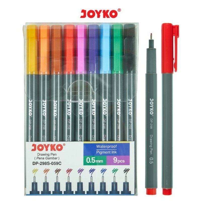 

Pulpen Gambar DP-298S-059C Joyko Drawing Pen 1 Set 9 Warna