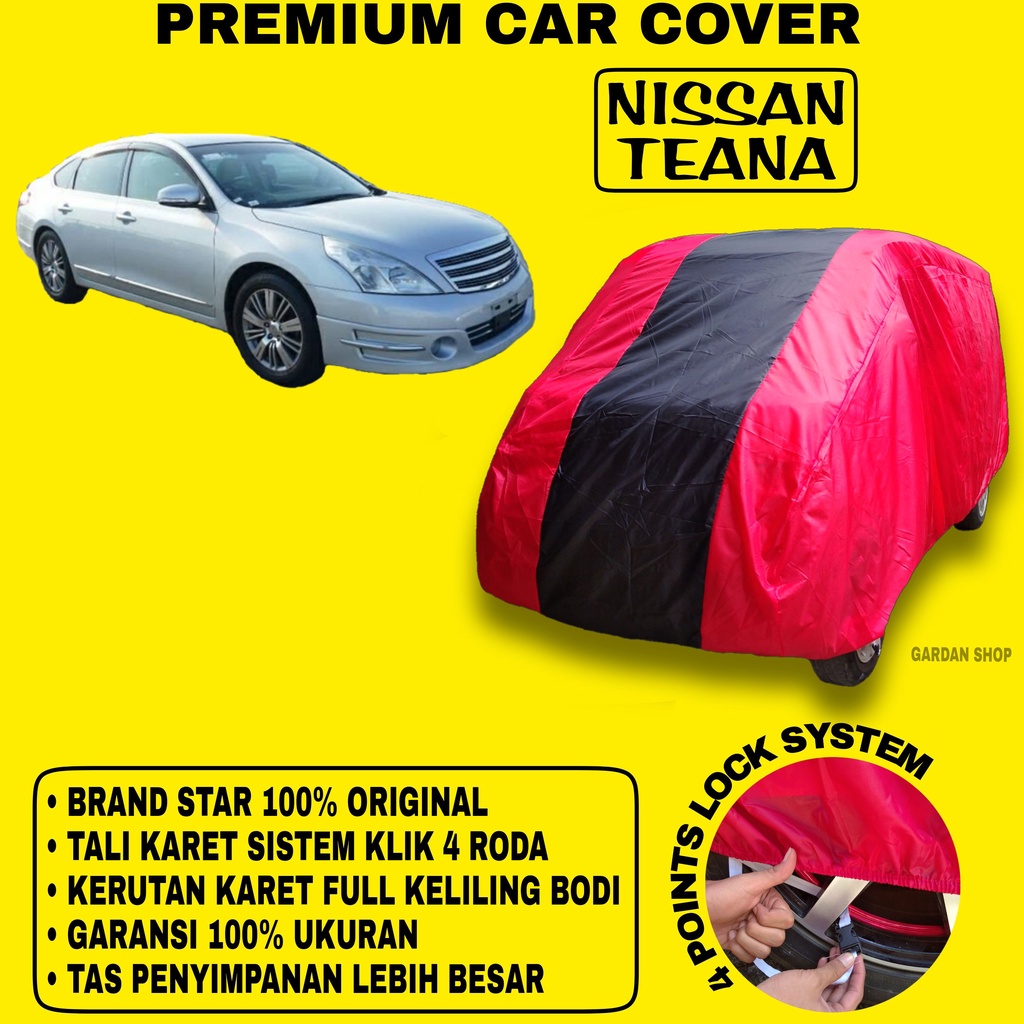 Body Cover NISSAN TEANA MERAH HITAM Penutup Bodi Mobil Nissan Teana Waterproof PREMIUM