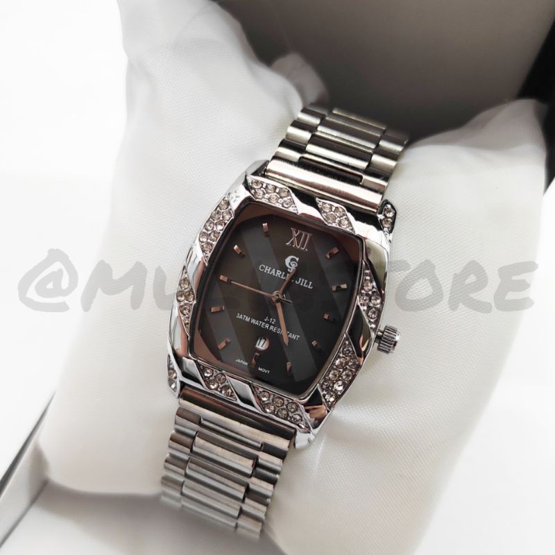 Jam Tangan Wanita Charlie Jill Original J12 O837 M Silver Analog