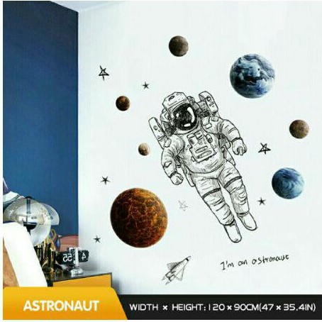 STICKER DINDING ASTRONOT,WALL STICKER I'M ASTRONOT,STICKER DINDING KAMAR TIDUR,RUANG TAMU
