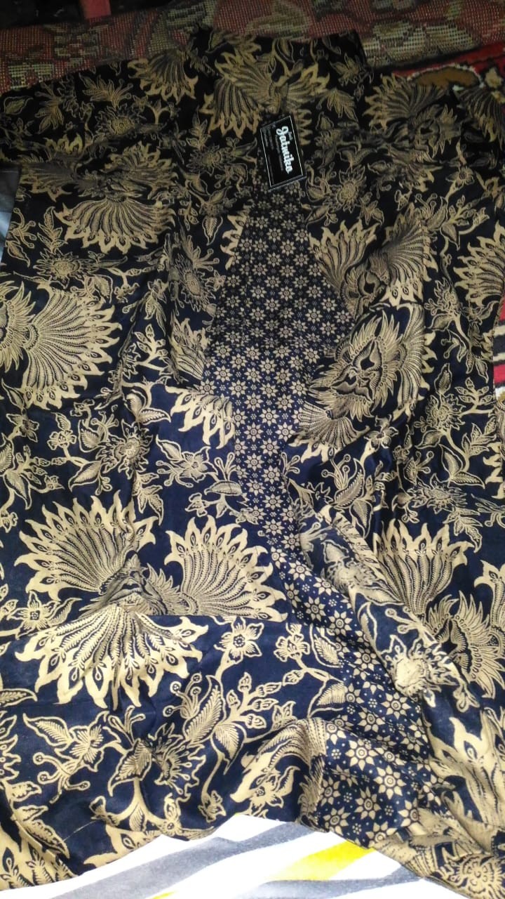 Gamis Batik Modern Murah Katun Halus Kombinasi Truntum, Ori Batik Aksara Pekalongan Big Size Jumbo