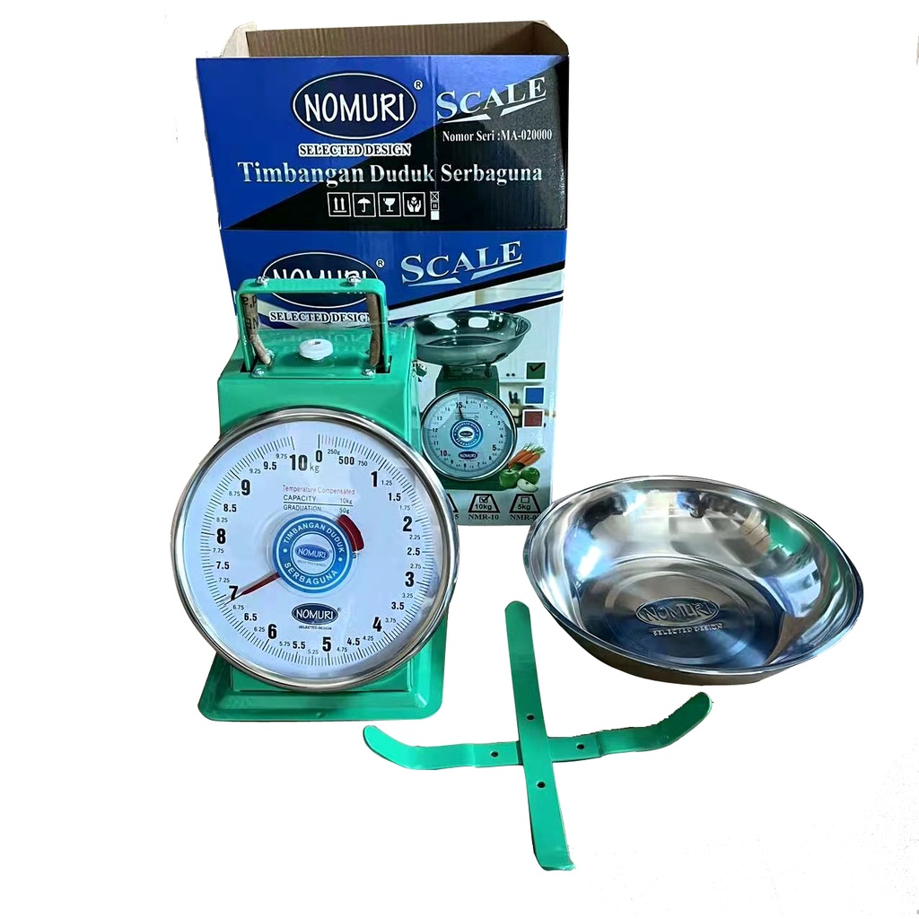 Nomuri Timbangan  Besi 5KG 10KG Stainless Steel Jarum Analog Manual Duduk Sembako Telor Buah Kue Tepung Sayur