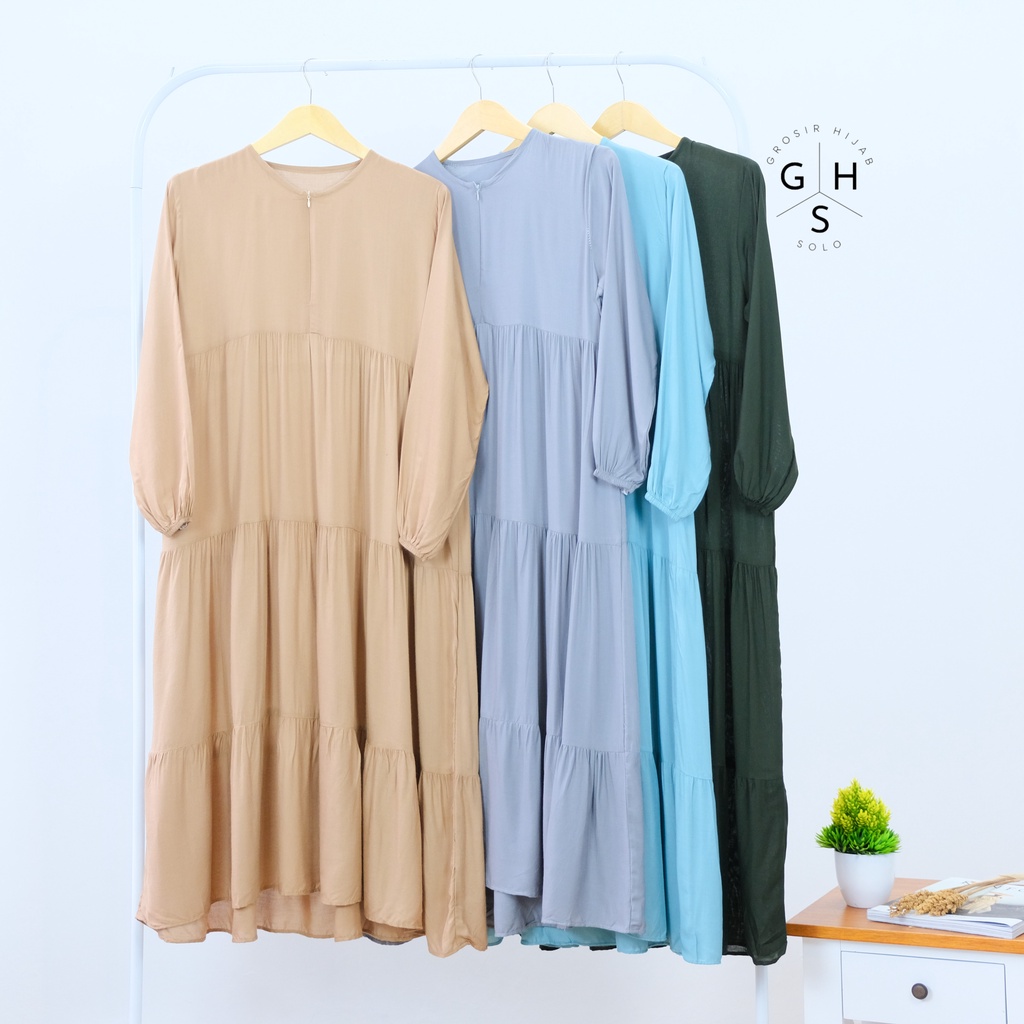 (MSB) GAMIS HANUM MIDI DRESS BUSUI LONG TUNIK RAYON