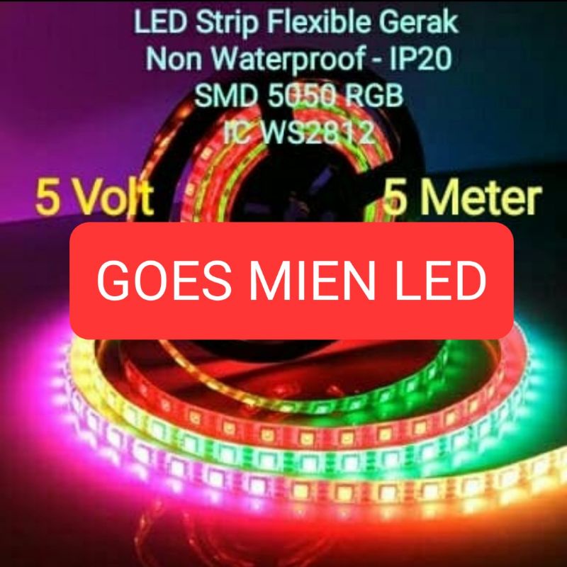 LED strip flexible 5050 rgb gerak WS 2812 ip 20 5 volt