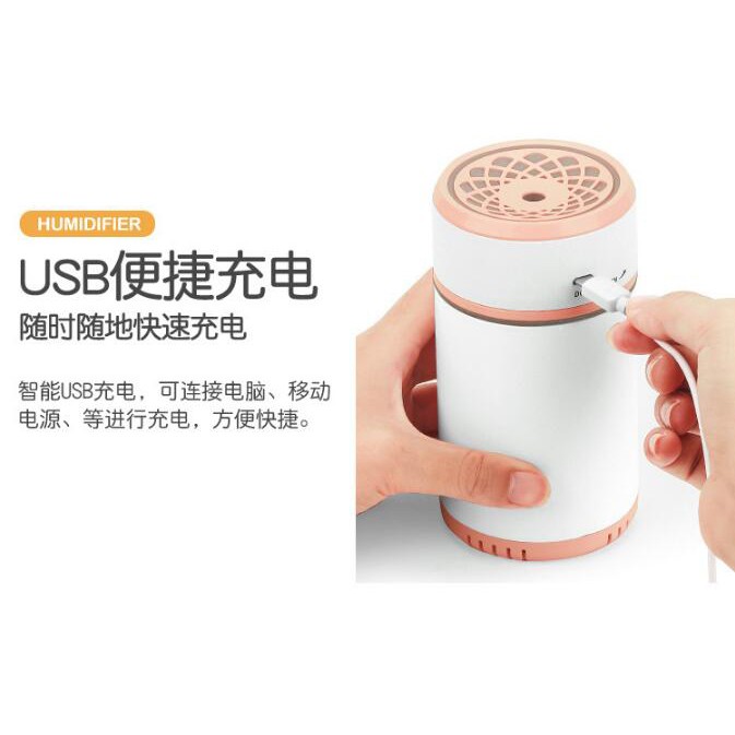 Air Humidifier Retractable 200ml + Night Light Pengharum Ruangan Aromatherapy