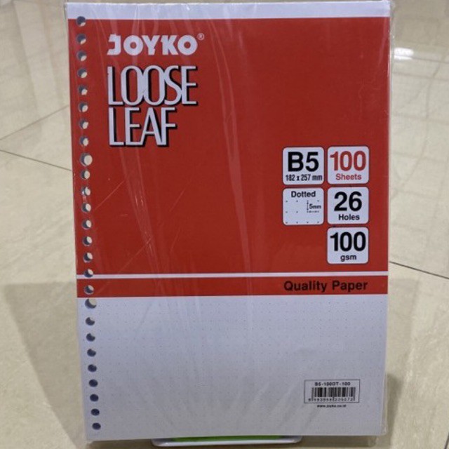 

Loose Leaf B5 100 Dot Dotted isi 100 lembar / Kertas Binder File Titik B5-100DT-100 Joyko