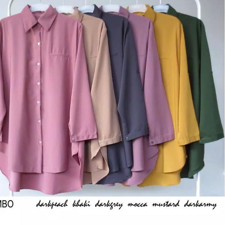 Tidak Diragukan.. BELLA TUNIK KEMEJA POLOS MOSCREP