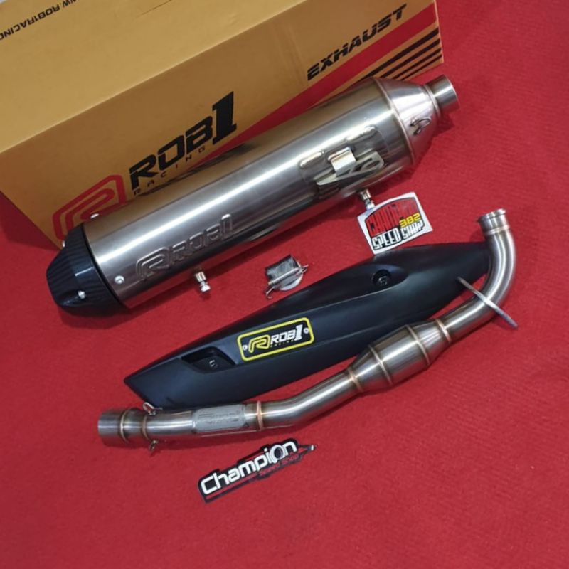 Knalpot Standar Racing Stainless Cup Cap V ROB1 Racing All New NMAX 2020 2021 2022 2023 UP