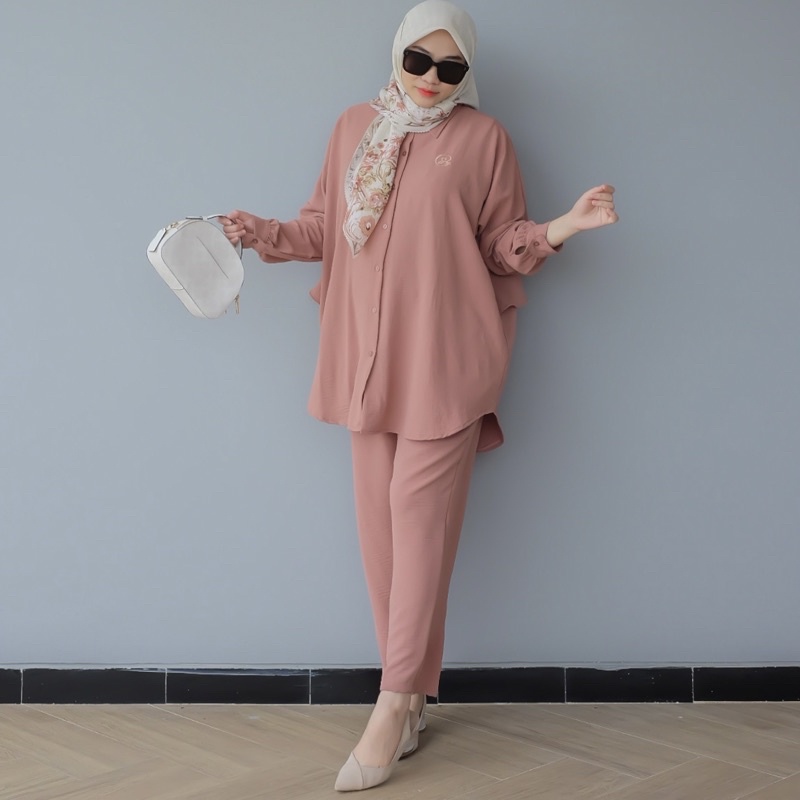 DYN  Basic Anara set Part 6- One Set Atasan + Celana Crinkles-2