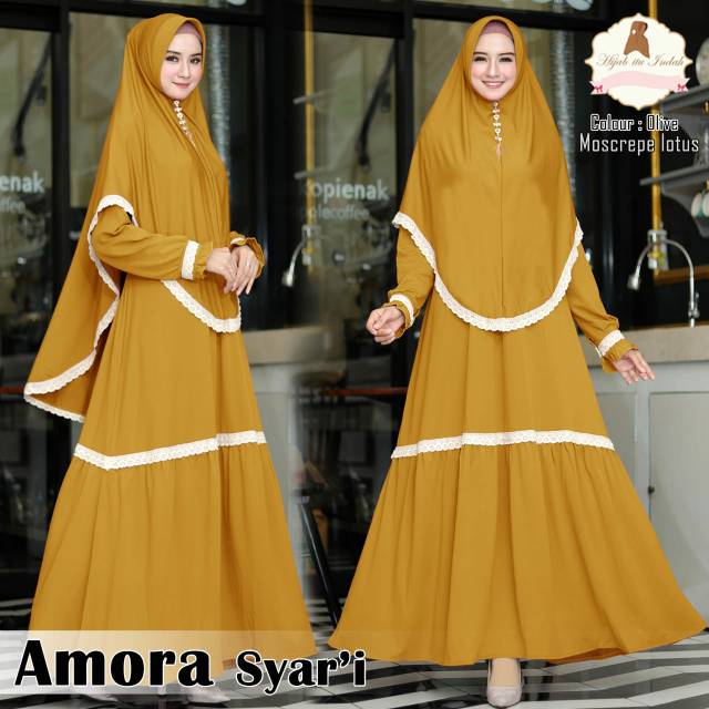 Gamis Amora Syari Jumbo Premium Baju pengajian