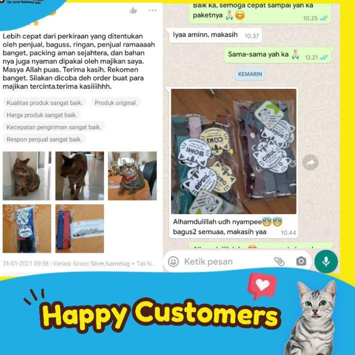 Penjualan Terbanyak.. K051 - Kalung Nama Custom Kucing Anjing Lucu Ukir Identitas Pemilik Alamat Nomor HP Aksesoris Hewan