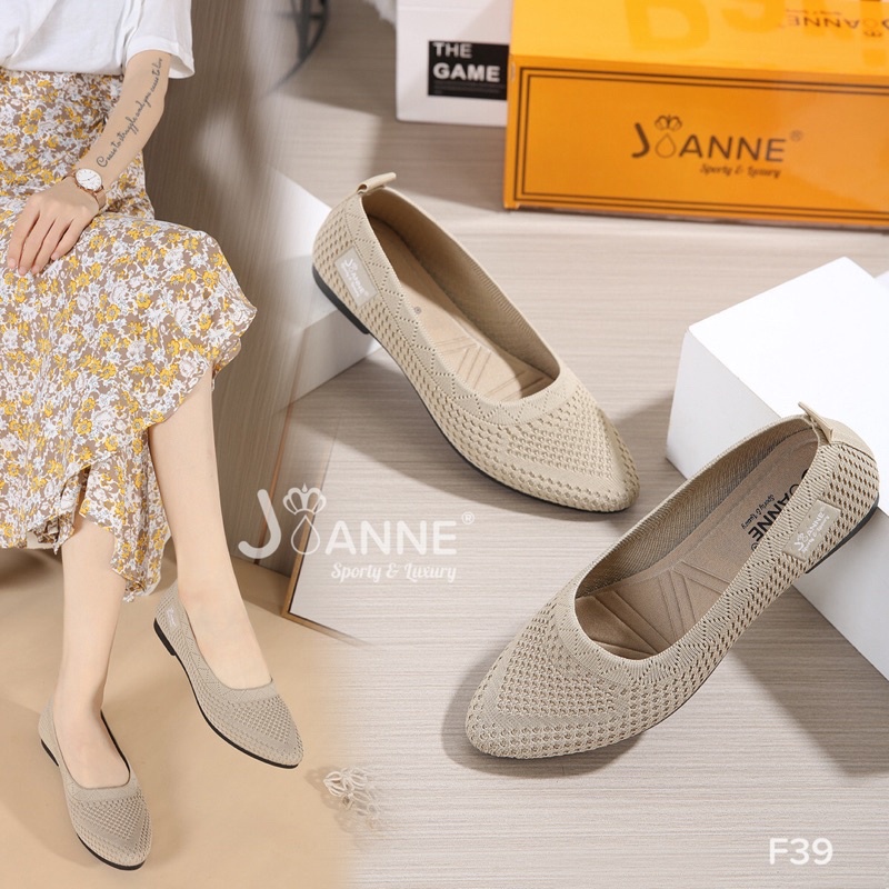 RESTOCK! [ORIGINAL] JOANNE FlyKnit Flat Shoes Sepatu Wanita #F39