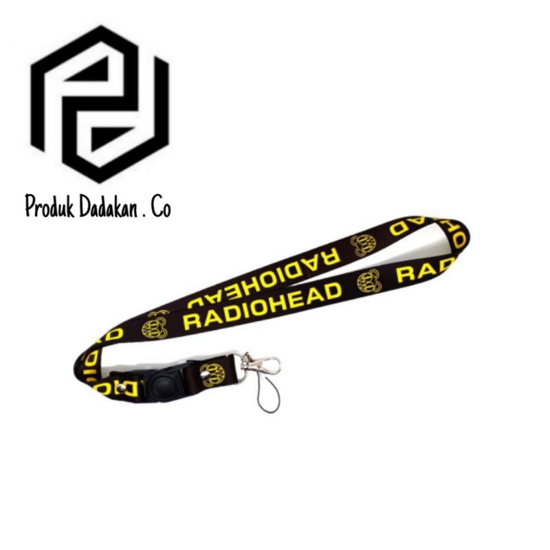 

lanyard gantungan RADIOHEAD band logo/kunci/tulisan/tali kartu nama/flashdisk/key/kartu nama/idcard/hp