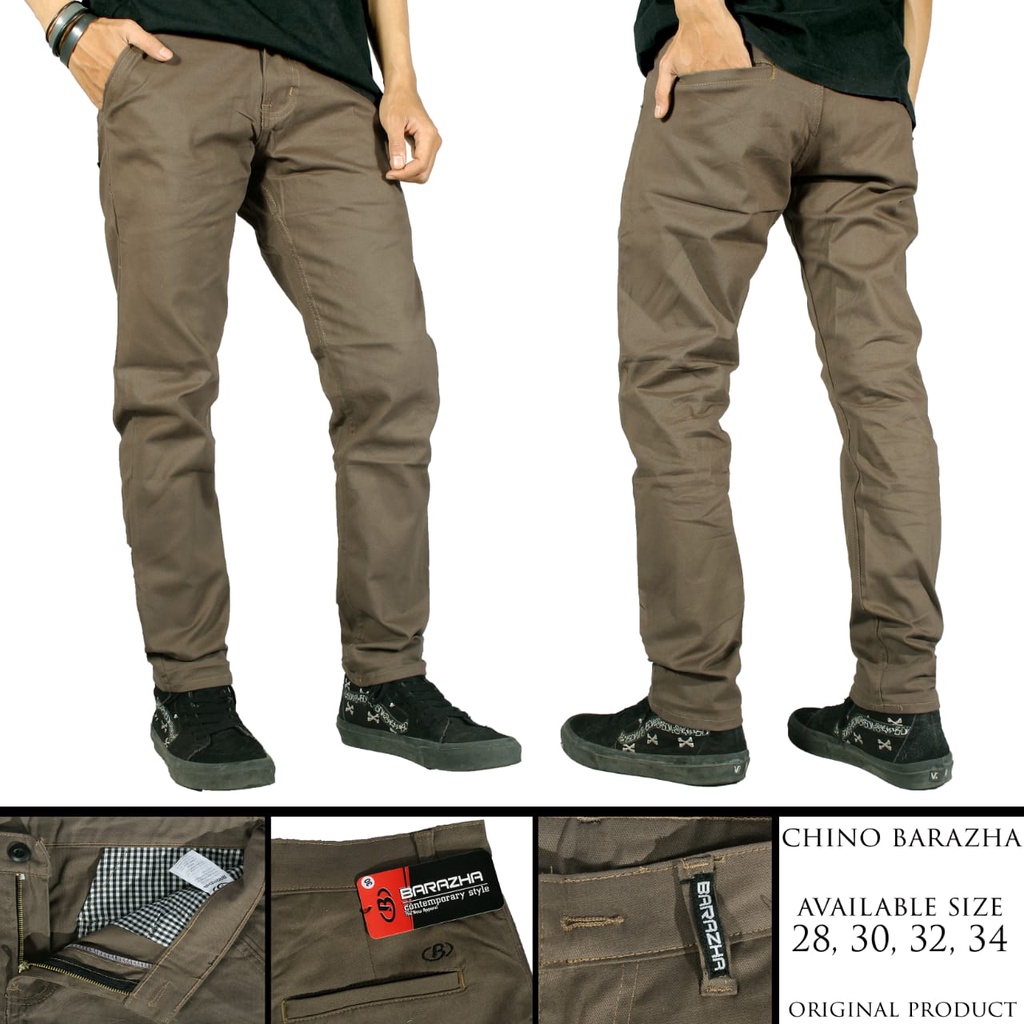 Celana Chino Panjang Regular Fit Stretch/Elastis 40 Barazha