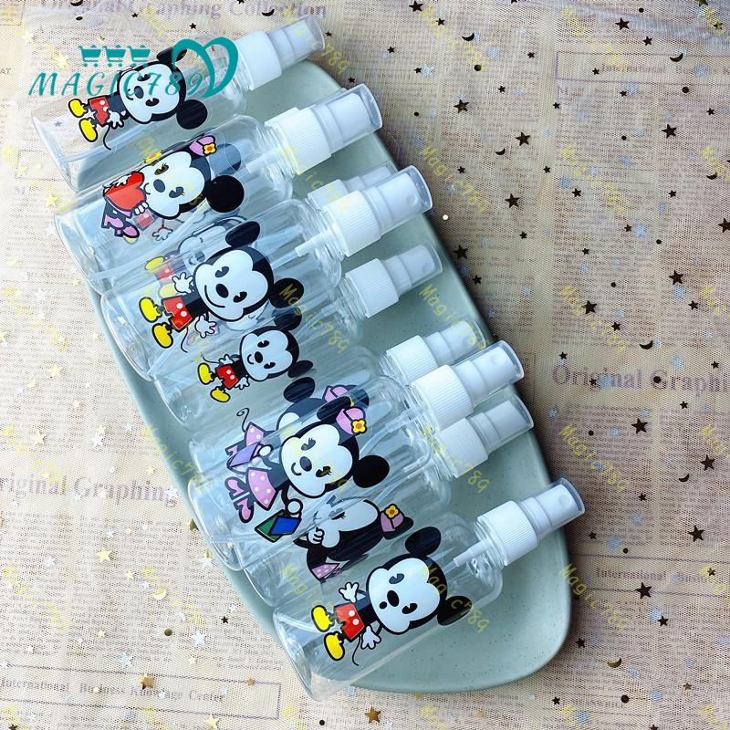 Magic789 Botol Spray Kosong 100ml Bahan Plastik Desain Kartun Mickey/Minnie Mouse