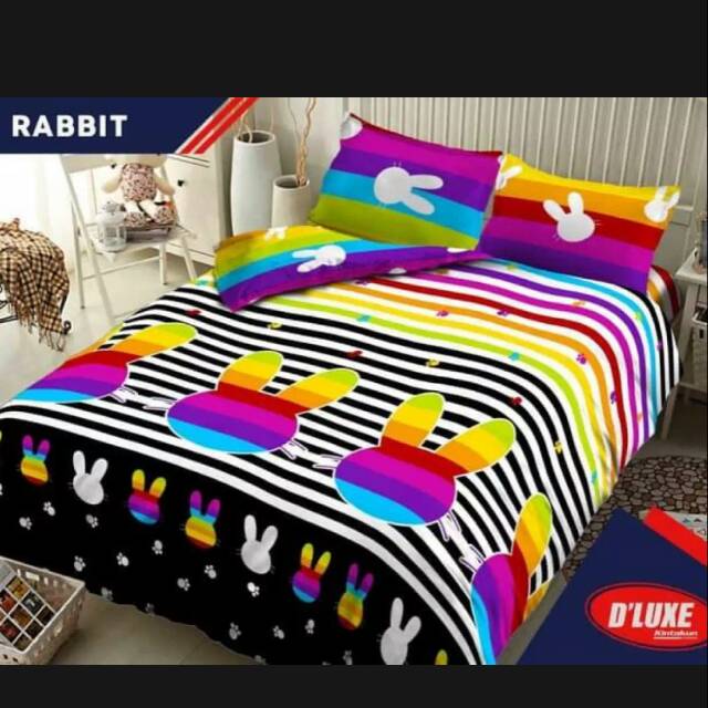 SPREI KINTAKUN RABBIT SEPRAI KELINCI PELANGI RAINBOW