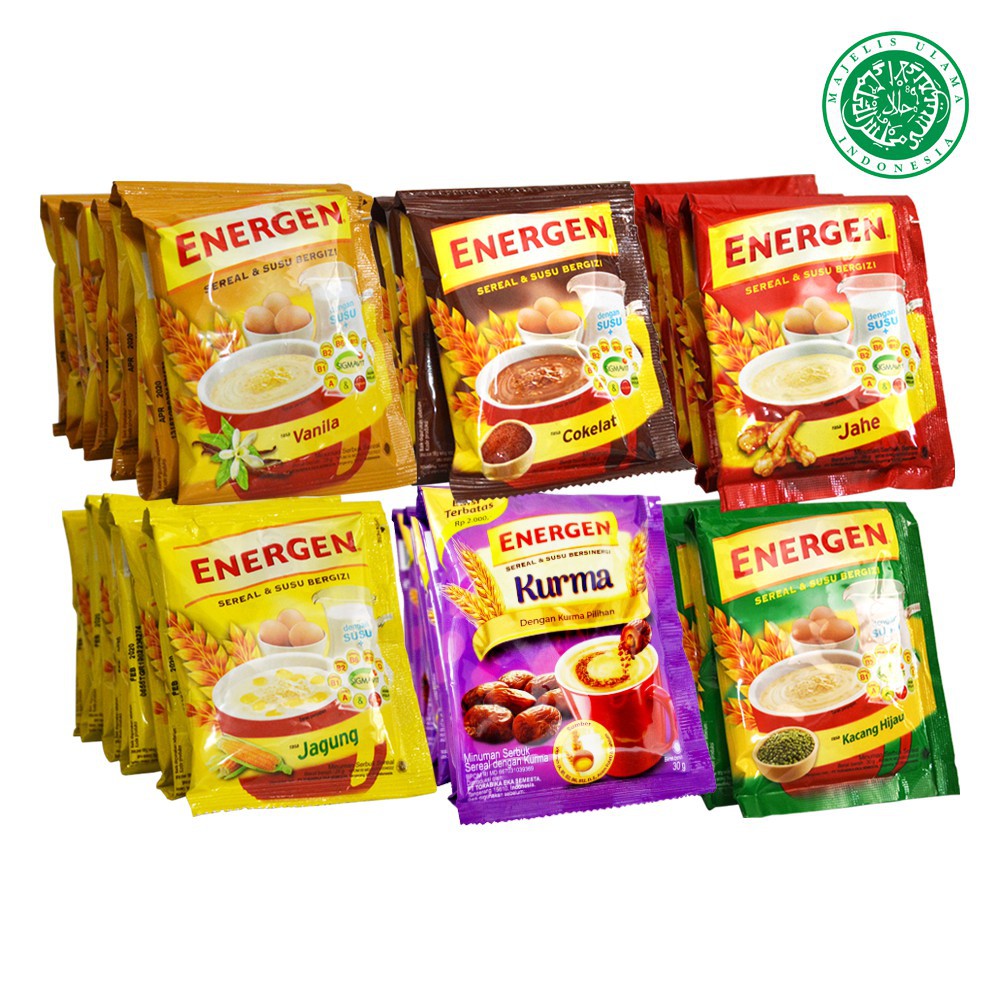 

Energen Vanila / Coklat / Jagung / Jahe 10 sachet