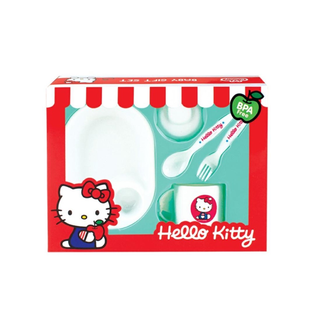 LUSTY BUNNY HELLO KITTY FEEDING SET SMALL / PERLENGKAPAN MAKAN BAYI