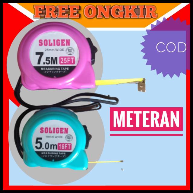 METERAN TUKANG ALAT PERTUKANGAN PERKAKAS TUKANG PERKAKAS TUKANG BANGUNAN 3 5 7,5 METER MURAH