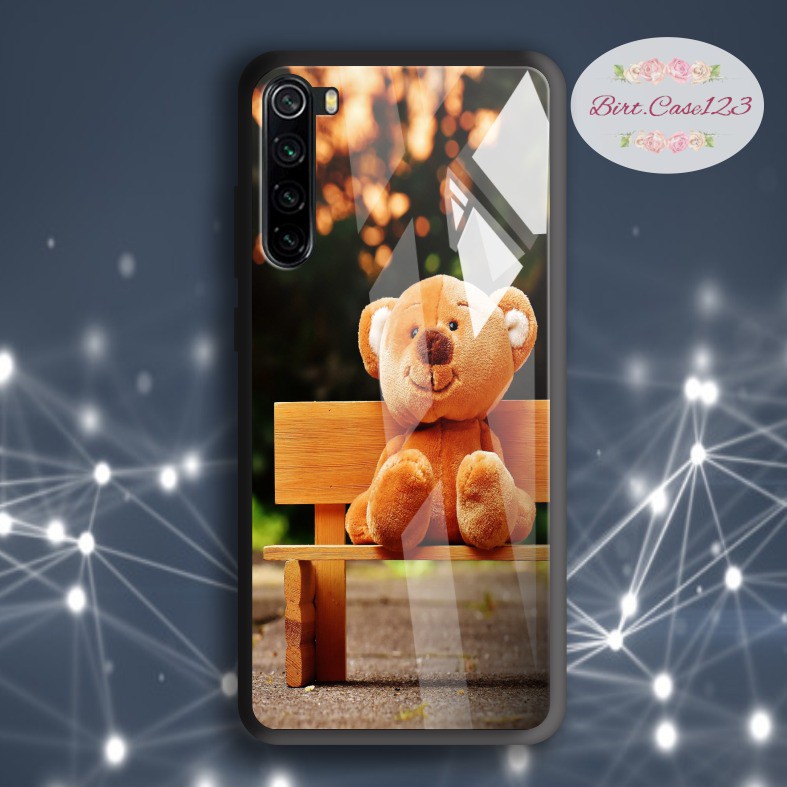 back case glass cute bears Oppo A3s A1k A5 A9 2020 A7 F9 A5s A31 A52 A53 A92 A37 A57 A59 A71 BC5383