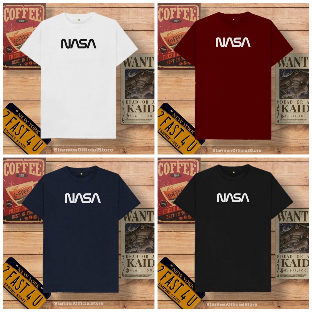 Kaos Distro Unisex NASA Katun Combed 30s / sablon polyflex /polyflex premium / Pakaian Pria Wanita Atasan Cowok Cewek /kaos kekinian / kaos viral / tshirt tumbrl tee basic /SIZE M , L , XL , XXL / kaus oblong oversize kaos murah best seller ready