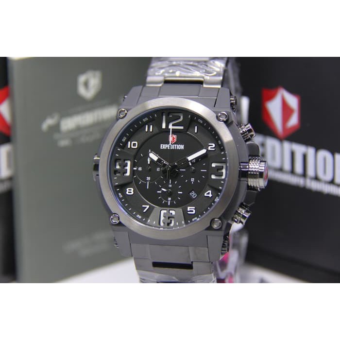 JAM TANGAN EXPEDITION 6605 PRIA SPORTY FULL BLACK ORIGINAL