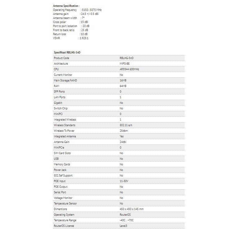 MikroTik LHG 5 RBLHG 5nd