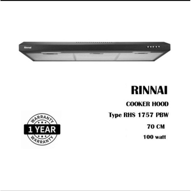 Cooker Hood Rinnai RH S1757 pbw/Penghisap asap rinnai 70cm