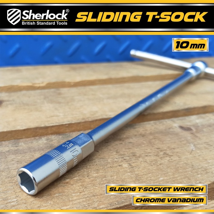 Kunci T - Type Socket 10 mm Sherlock Kunci Sok/Sock T (Gagang Slide/Geser)