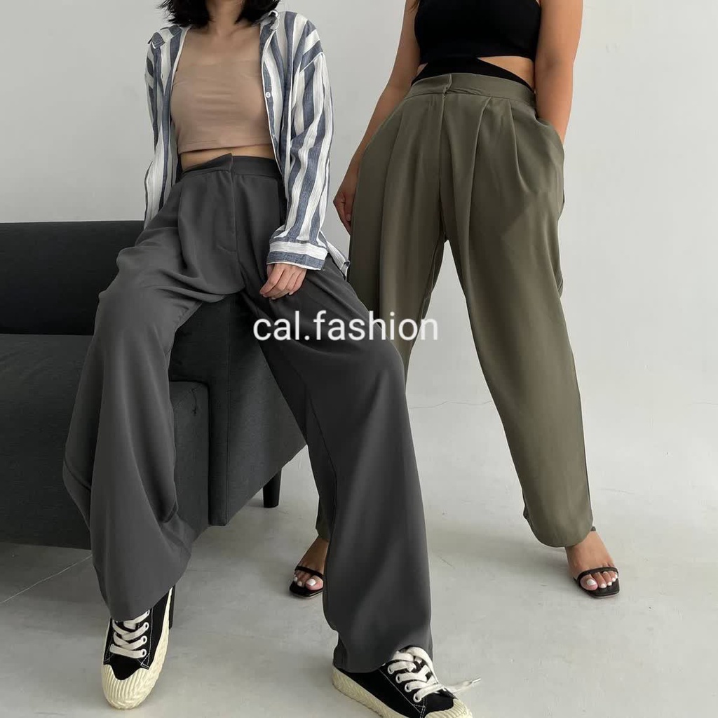 celana wanita  Bisa COD Matisse Pants by Cal.Fashion Bahan Polyester Premium Warna Olive Mint Grey D