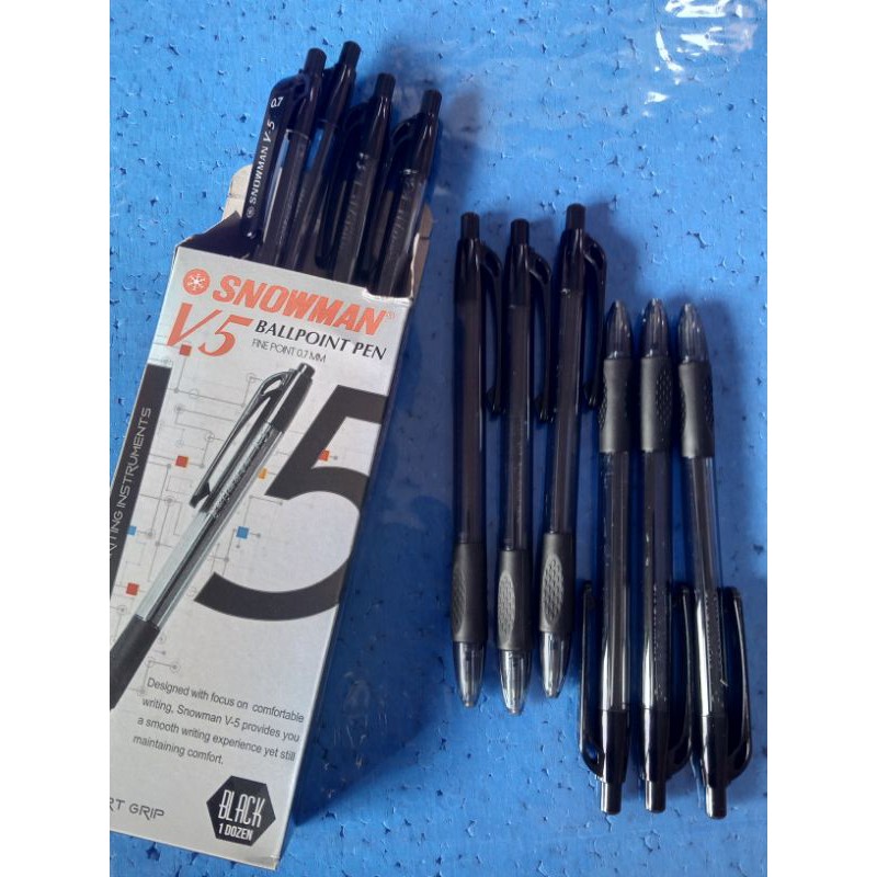 

pulpen SNOWMAN V5 0.7mm Hitam