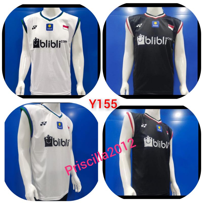 BAJU SINGLET BADMINTON DEWASA Y155// KAOS SINGLET BADMINTON