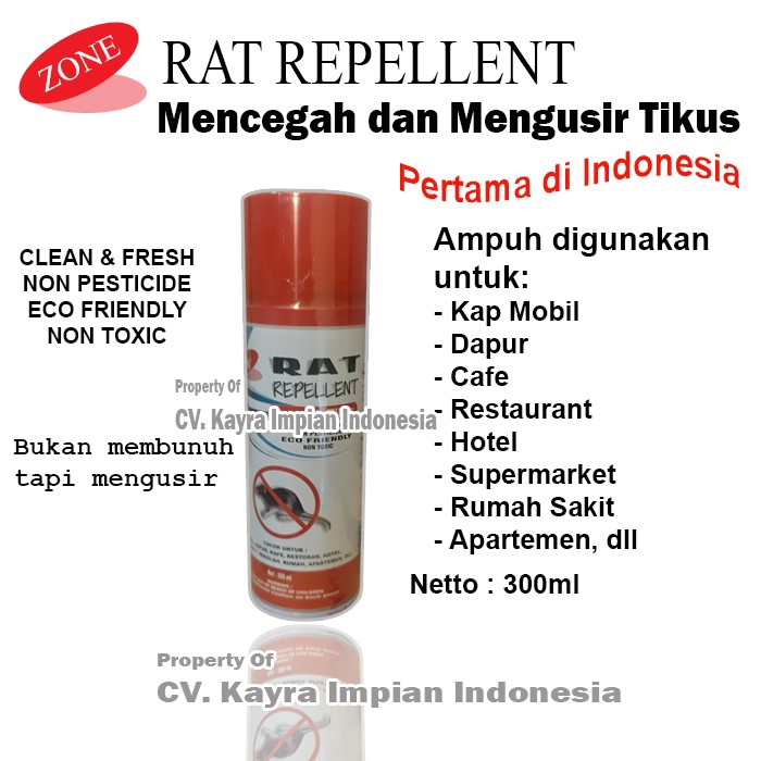 Pengusir Tikus Zone Rat Repellent Anti Tikus Di Kap Mobil / Dapur