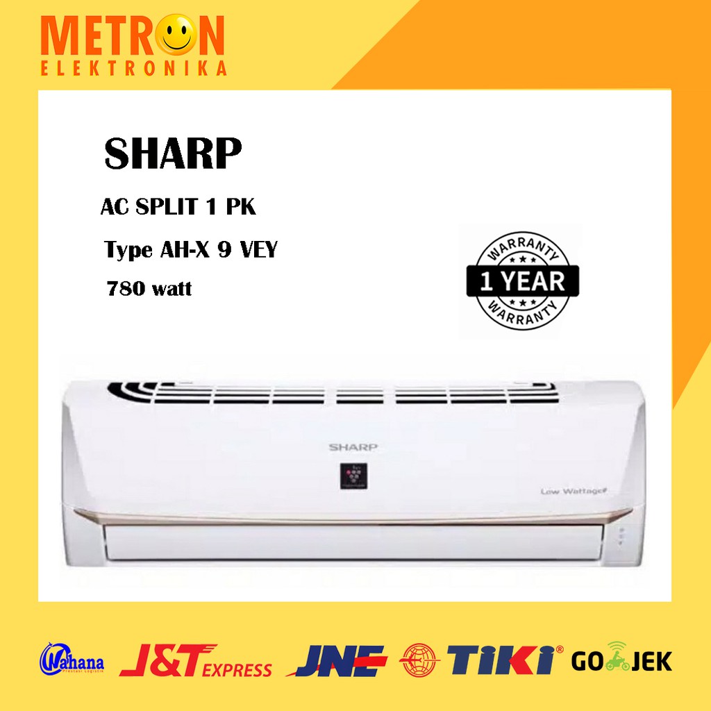 SHARP AH-X 9 VEY + R / AIR CONDITIONER AC SPLIT 1 PK INVERTER / AHX9VEY