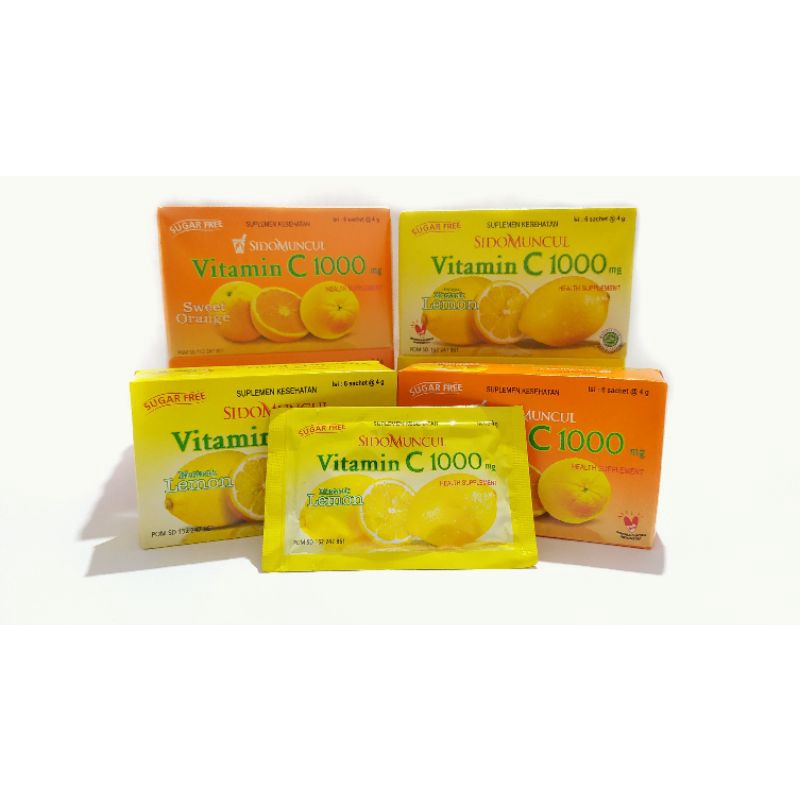 Vitamin C 1000mg SidoMuncul rasa Lemon dan Jeruk Manis